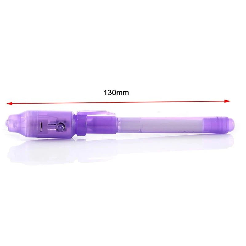 UV blacklight pen with invisible ink