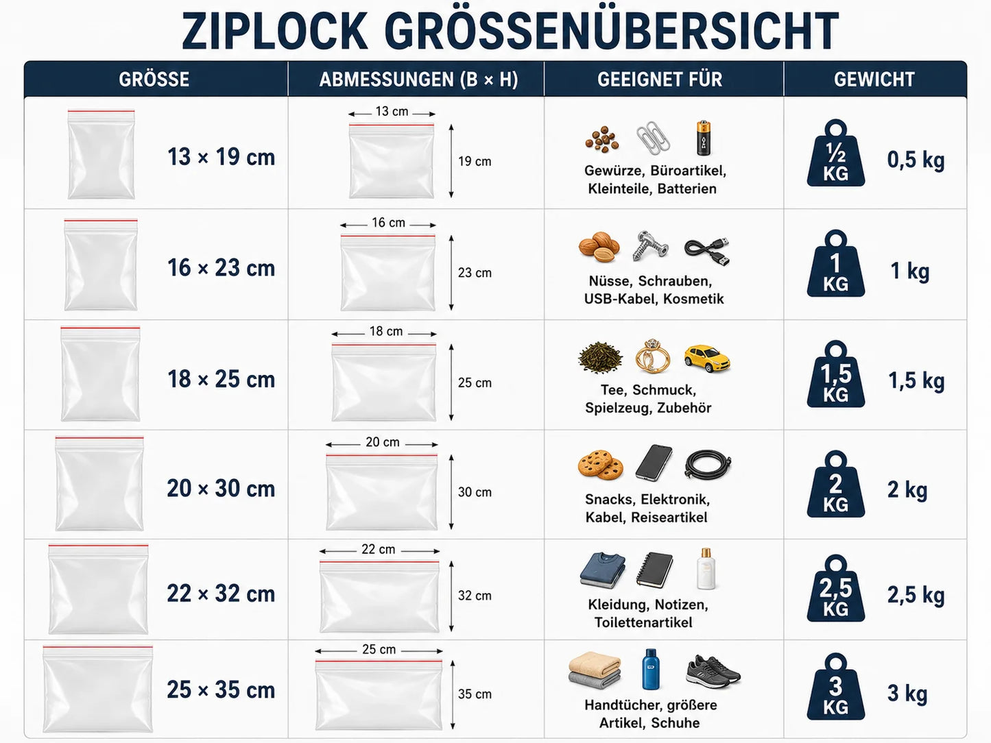 Resealable Ziplock Bags 100-Pack