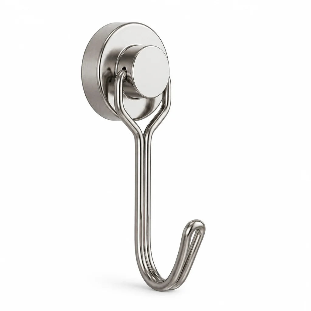 Neodymium 180° Rotatable Magnetic Hooks (Set of 2)