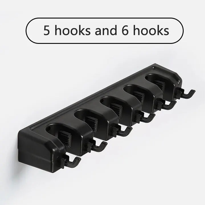 Wall-mounted broom holder