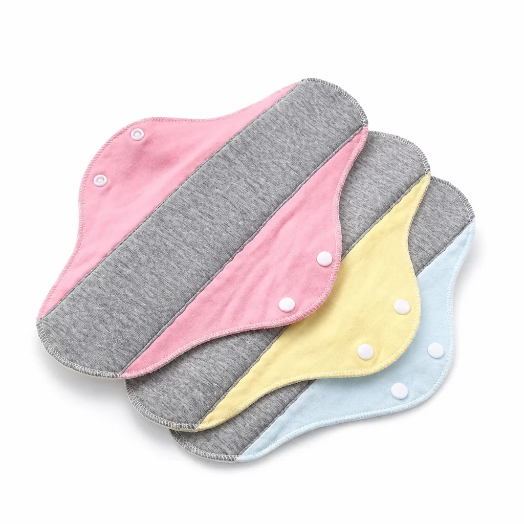 Washable Reusable Polyester Menstrual Pads (12-Pack)