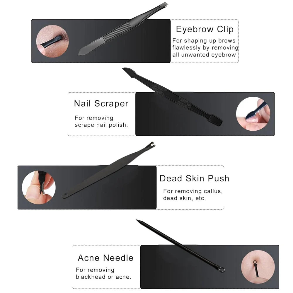 10-piece manicure set with travel case