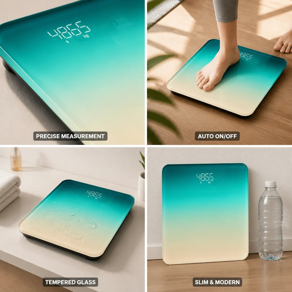High-Precision Gradient LCD Glass Body Scale (180 kg Capacity)