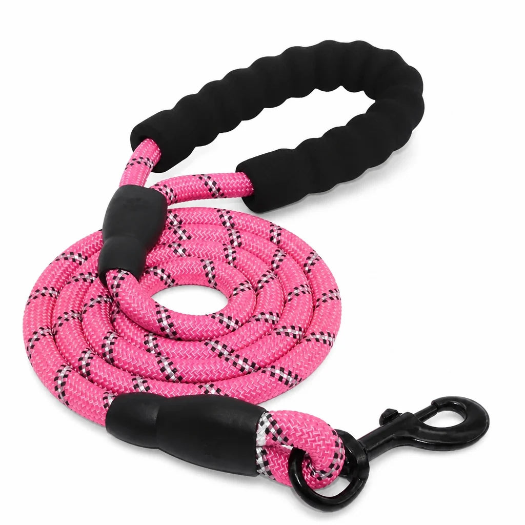 Reinforced Nylon Handle with Padding & Reflective Edge Dog Leash (for Strong Dogs)