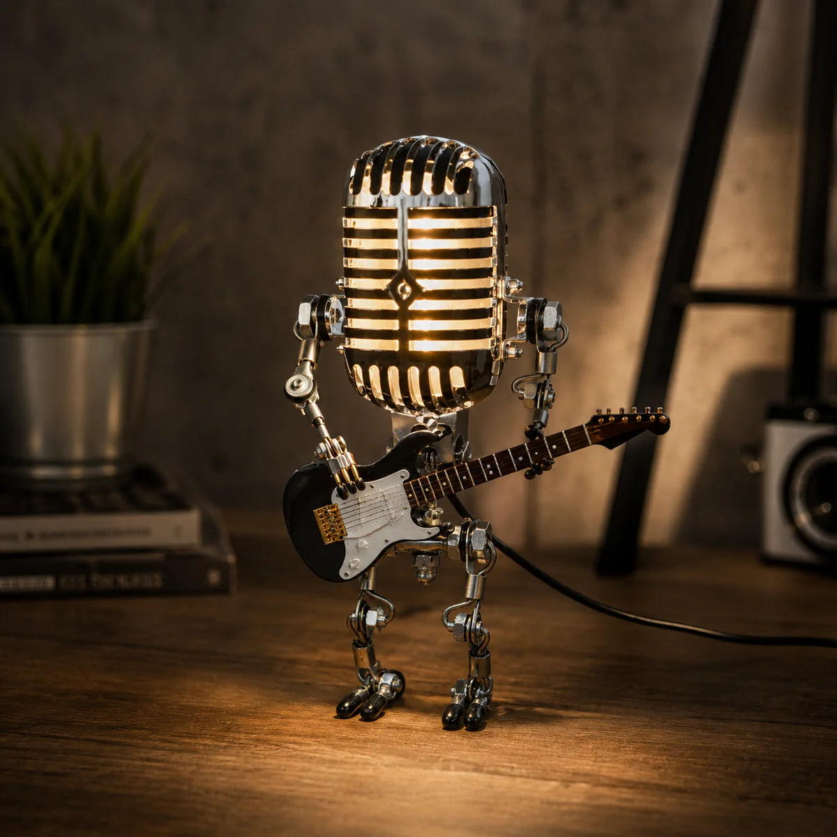 Robot table lamp with adjustable LED light
