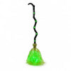 Motorized Green LED Witch Broom Decoration