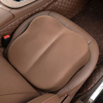 Car seat cushion with wedge shape and memory foam