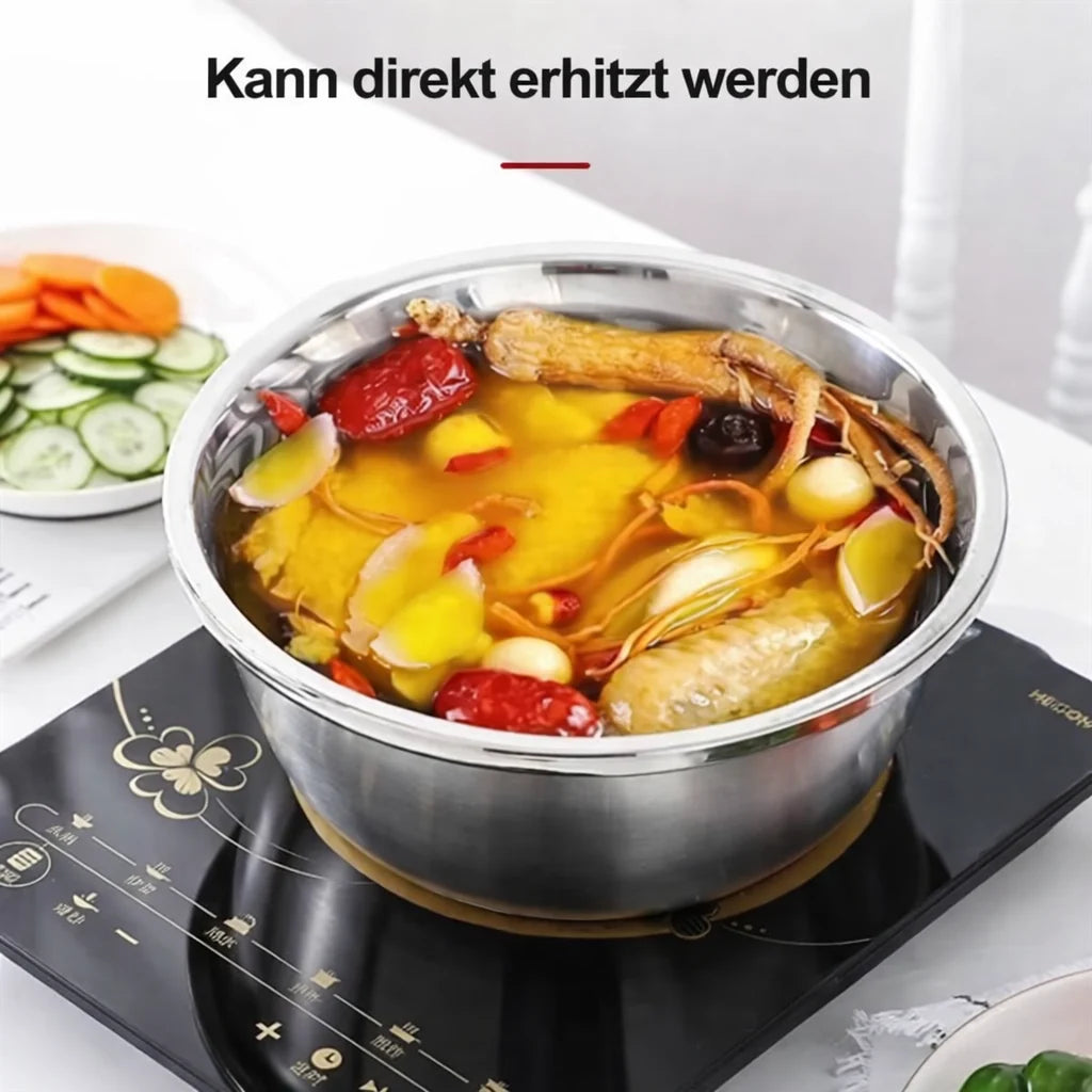 3-in-1 Stainless Steel Mixing Bowl Set with Grater and Sieve