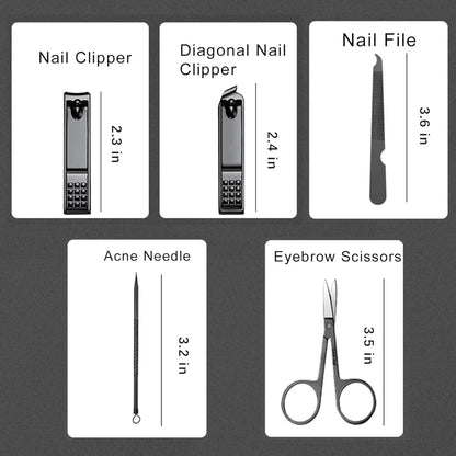10-piece manicure set with travel case