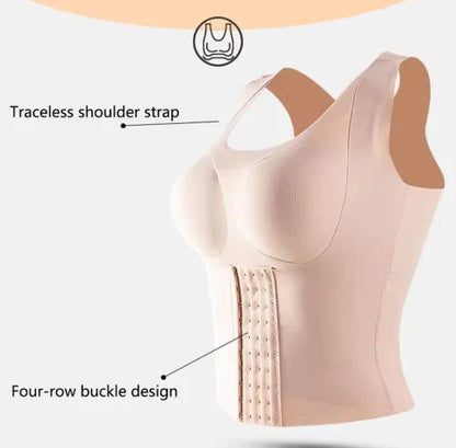 WaistSculpt™ Push-up Bra with Adjustable Straps and Removable Pads