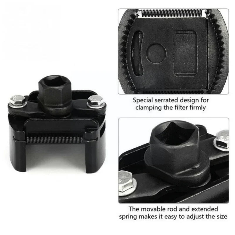 Adjustable Oil Filter Wrench 60–80 mm | 2-Claw Gripper for Oil Filter