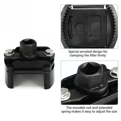 Adjustable Oil Filter Wrench 60–80 mm | 2-Claw Gripper for Oil Filter