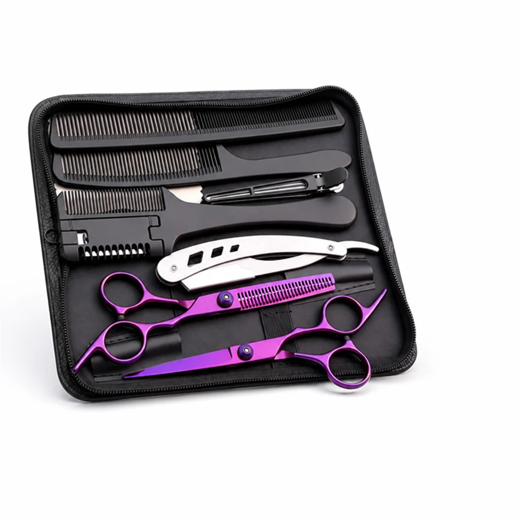 Stainless Steel Thinning and Cutting Scissors Set (with Comb & Case)