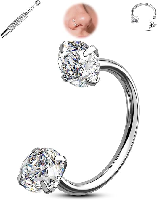 Horseshoe Nose Ring with Internal Thread
