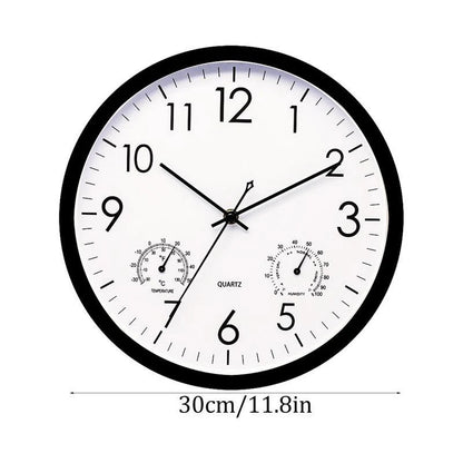 Outdoor clock with temperature and humidity display