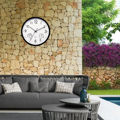 Outdoor clock with temperature and humidity display