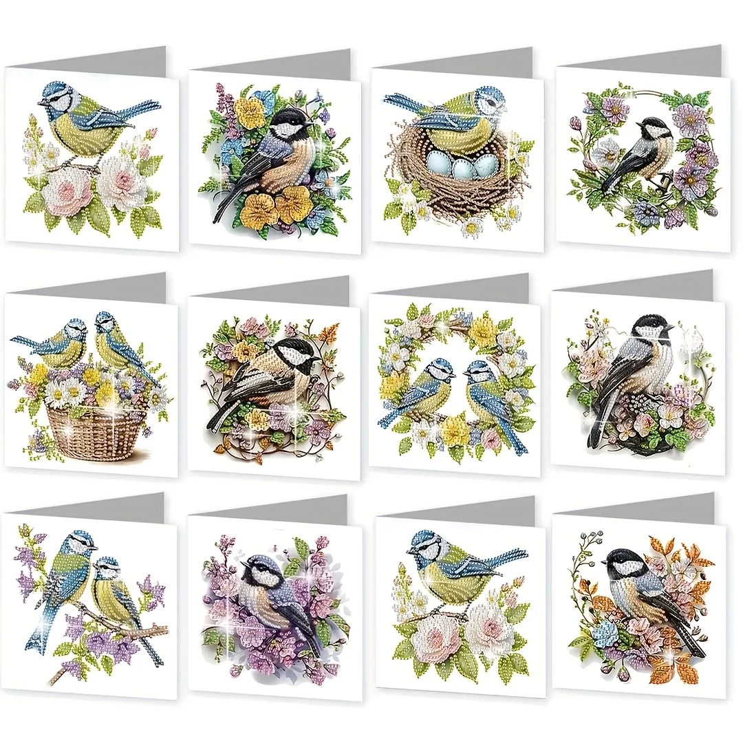 Diamond Painting Greeting Card Set 12 Pieces