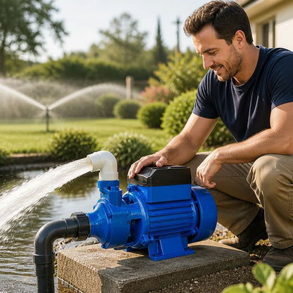 Thermally Protected Self-Priming Water Pump Made of Cast Iron and Aluminum