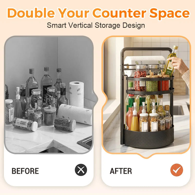 Rotating Kitchen Shelf with 360° Rotation
