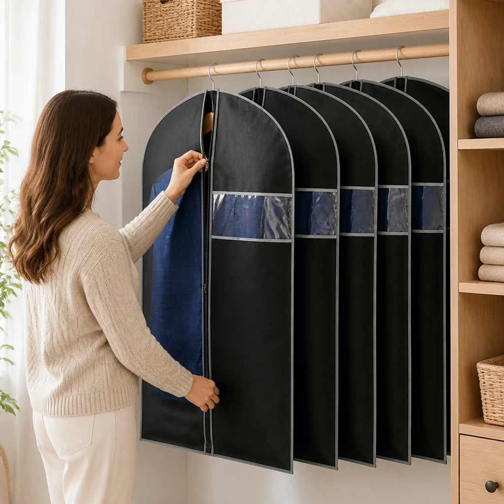 Breathable Clothing Cover made of Polypropylene (Clear View Window & Lockable Zipper)