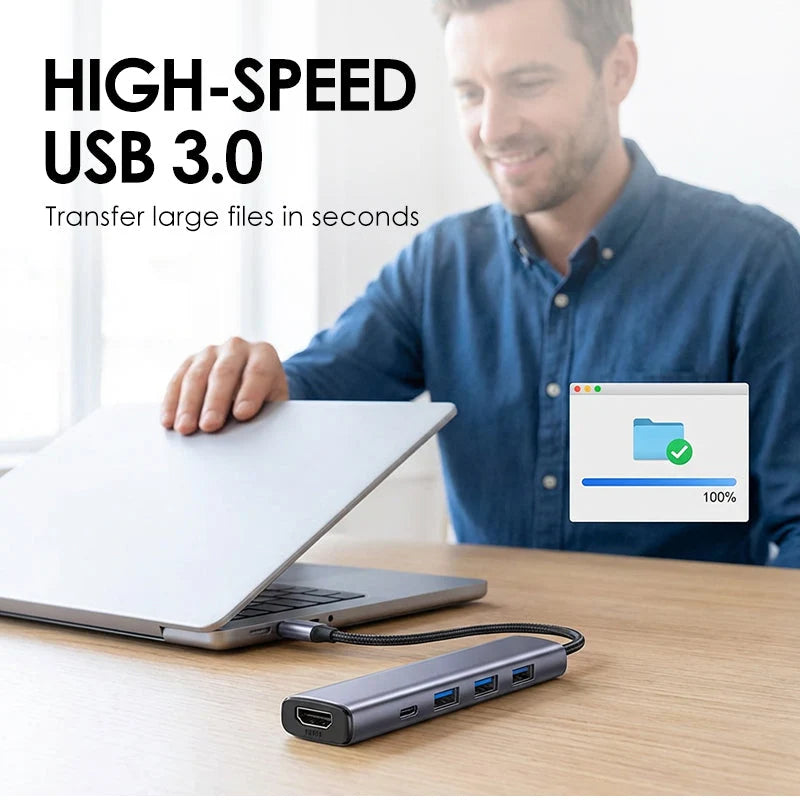 5-in-1 USB-C Hub with 4K HDMI Output