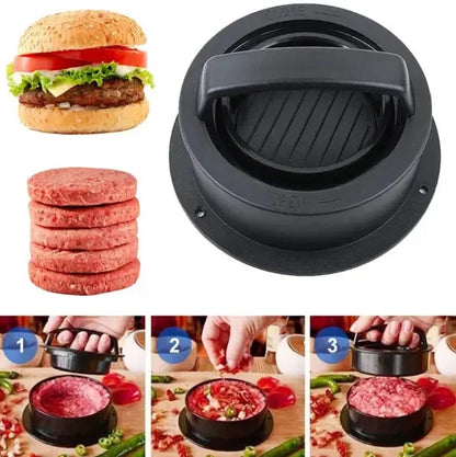 Burger press with twist lock for perfect patties