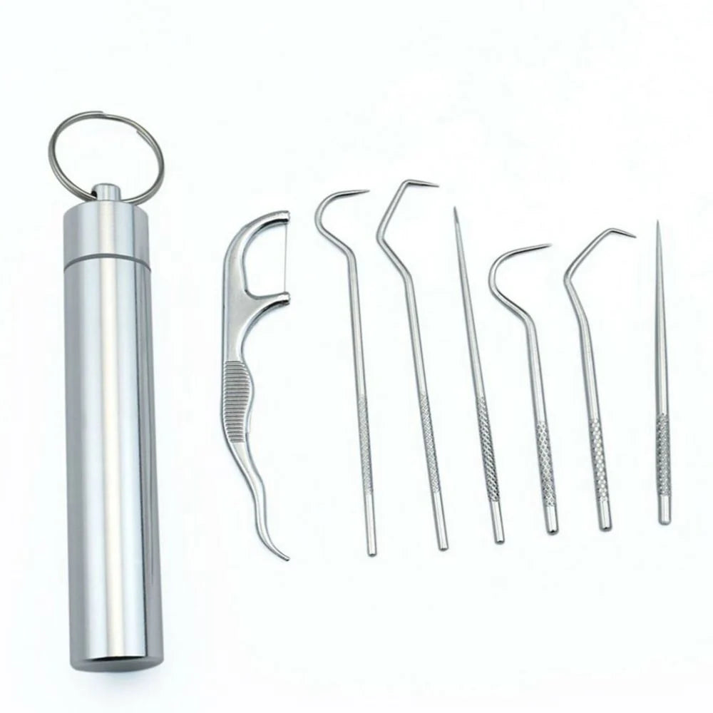 7-piece stainless steel toothpick set