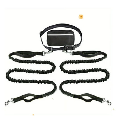 FlowLeash Dog Leash with Shock Absorber & Hip Belt