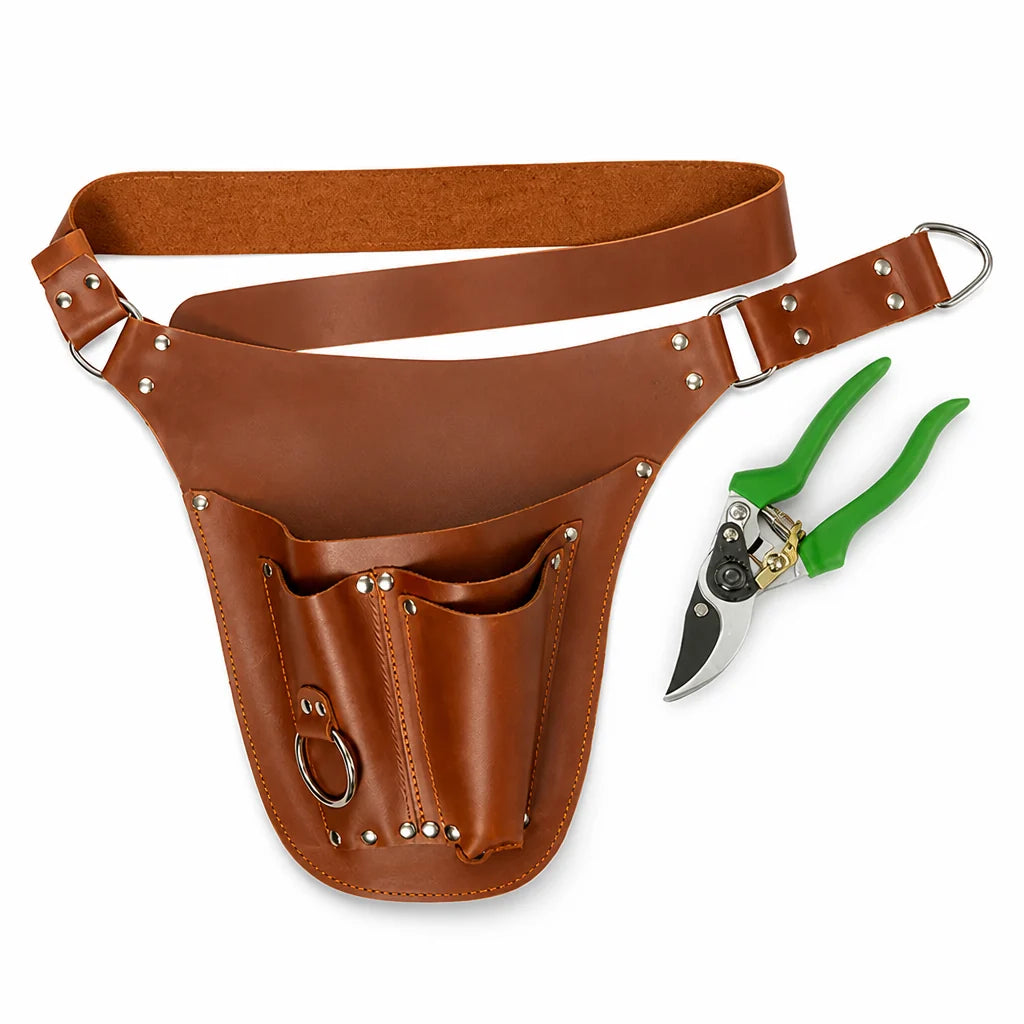 Water-resistant PU Leather Garden Tool Bag with Multiple Pockets