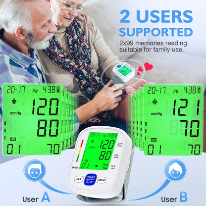 Wrist Blood Pressure Monitor with Backlit Display