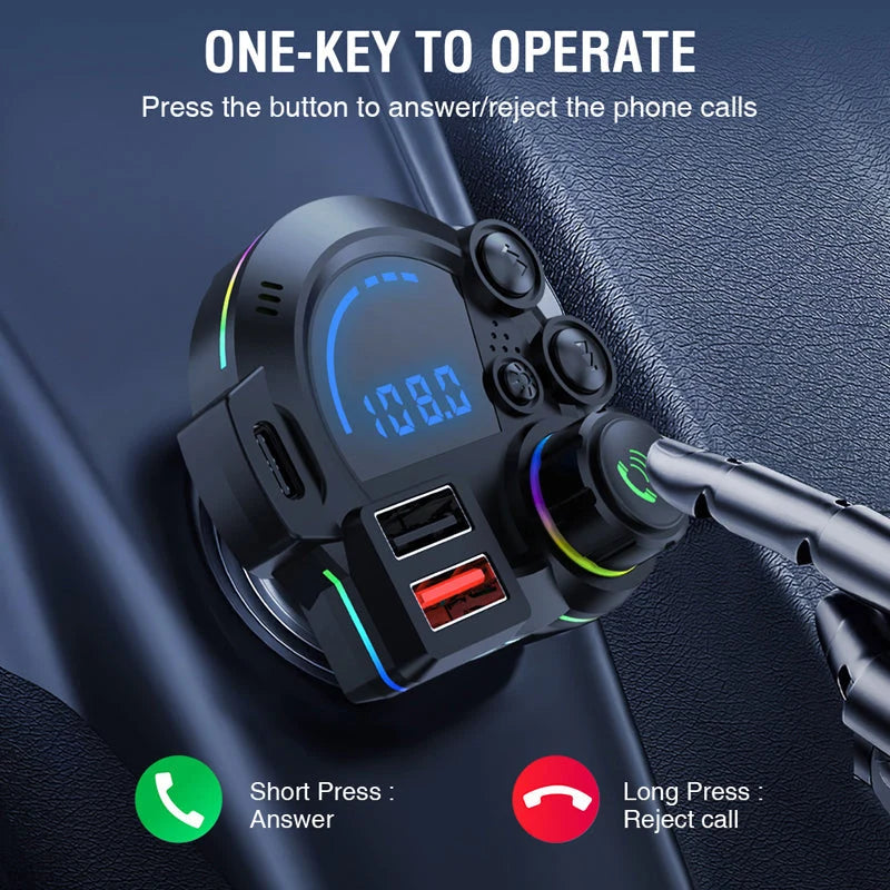 Car FM transmitter with dual USB charging function