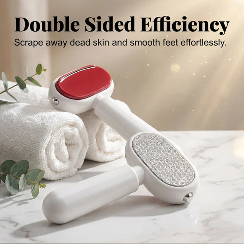 Double-sided foot scraper against calluses