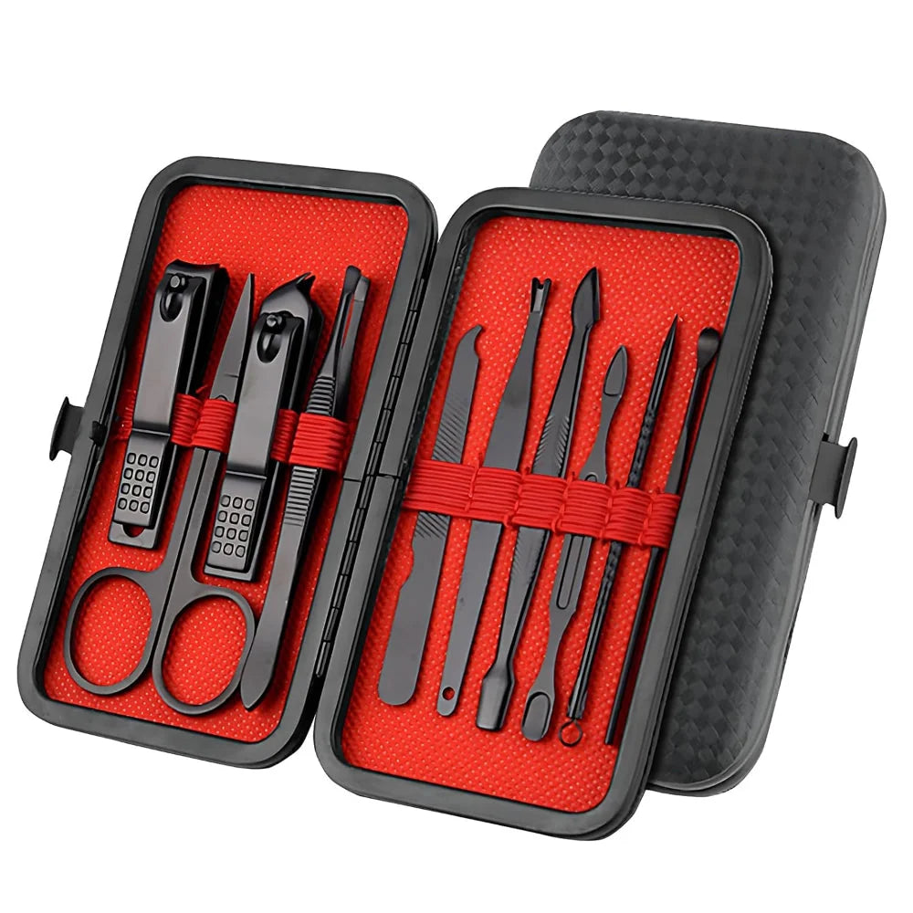 10-piece manicure set with travel case