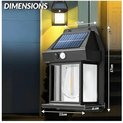 Solar wall light with motion sensor