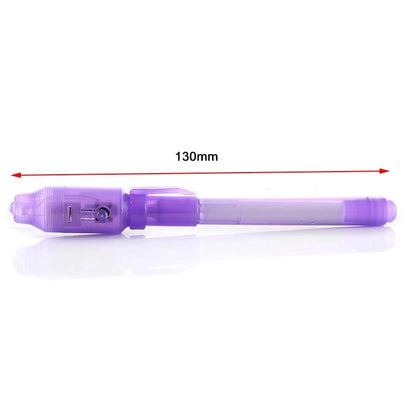 UV blacklight pen with invisible ink