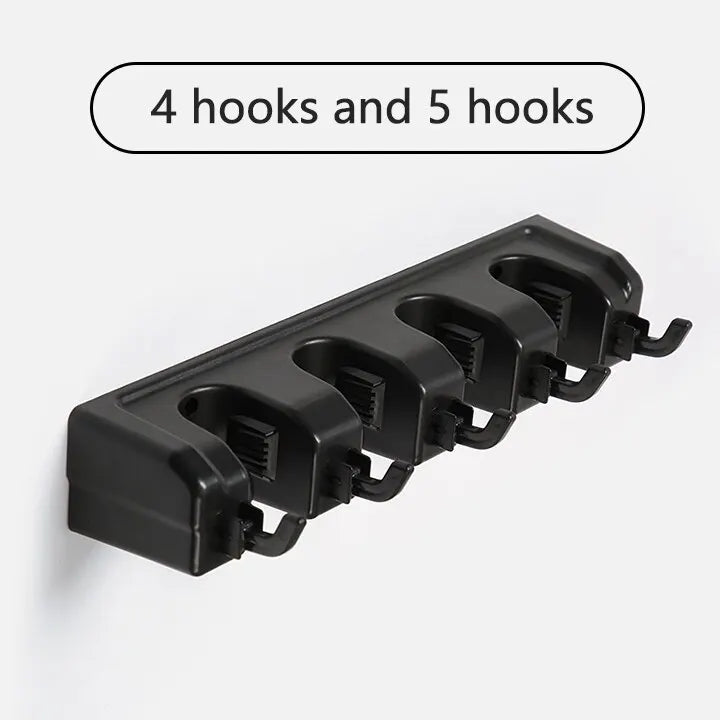 Wall-mounted broom holder