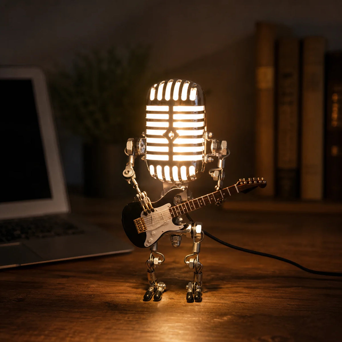 Robot table lamp with adjustable LED light