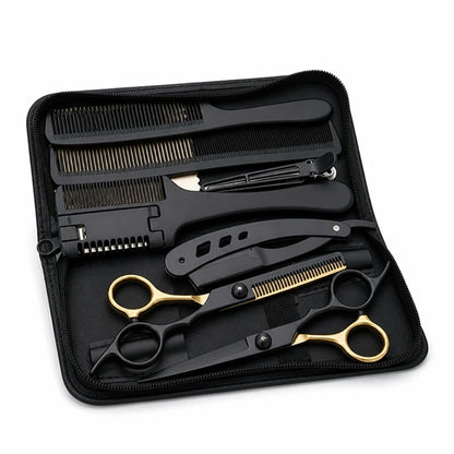 Stainless Steel Thinning and Cutting Scissors Set (with Comb & Case)