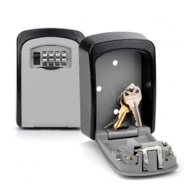 Wall-mounted key box with combination lock