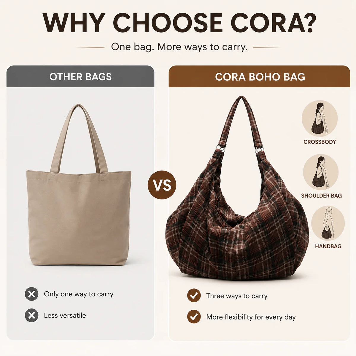 Cora Boho Bag – 3 Carrying Options
