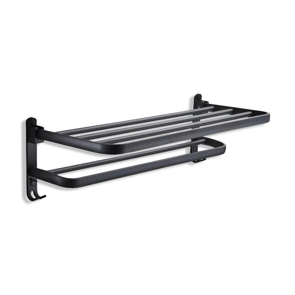 Towel Holder with Hook – 50 cm Black