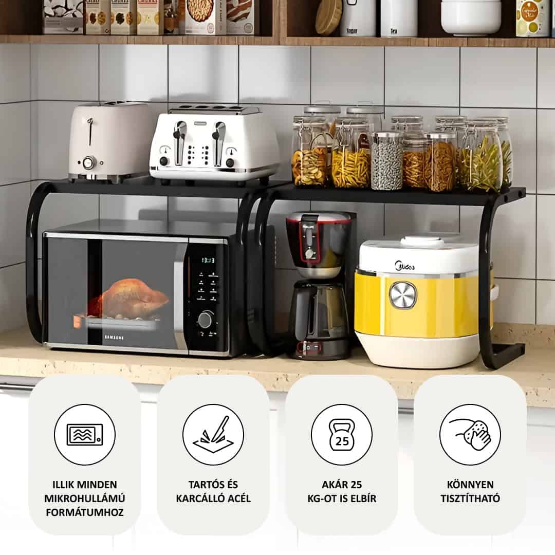 SpaceRack™ Kitchen Shelf 2 Levels No Drilling Required