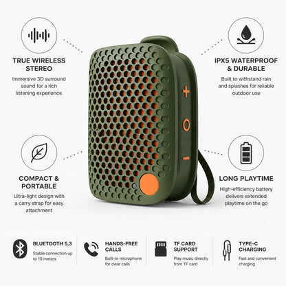 True Wireless Stereo IPX5 Waterproof Bluetooth Speaker
