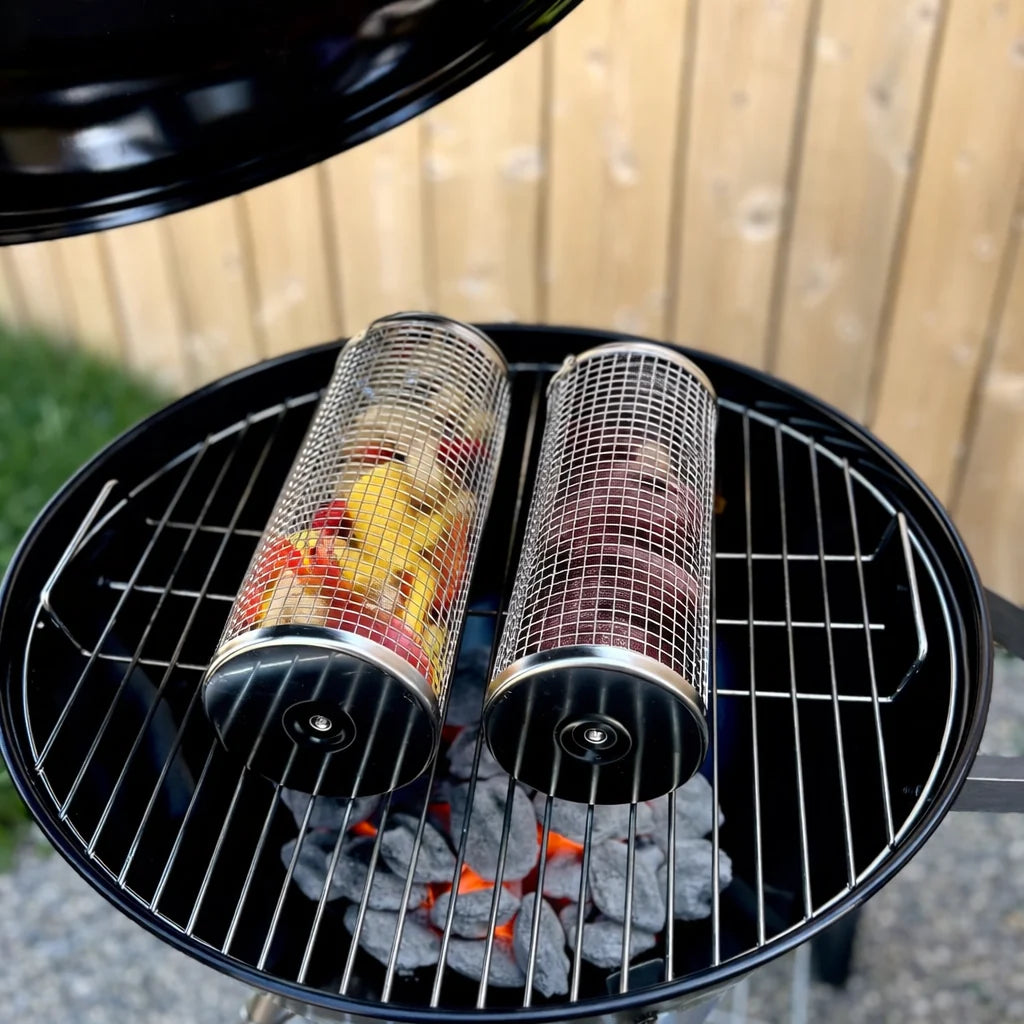 GrillEase™ Rolling Basket — Master the Grill and Enjoy Juicy, Perfectly Cooked Delicacies with Every Turn!
