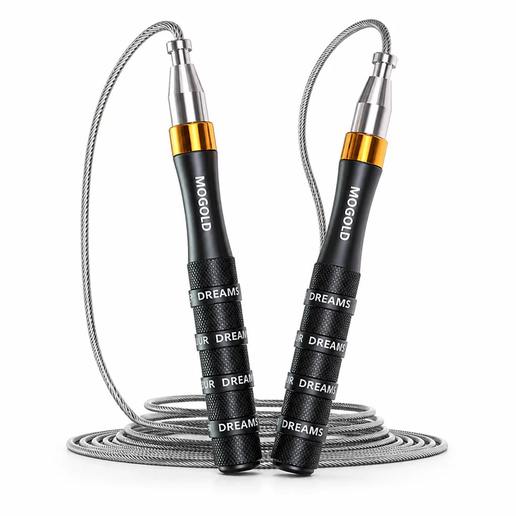 Ultra-fast self-locking jump rope (adjustable length, aluminum handles)