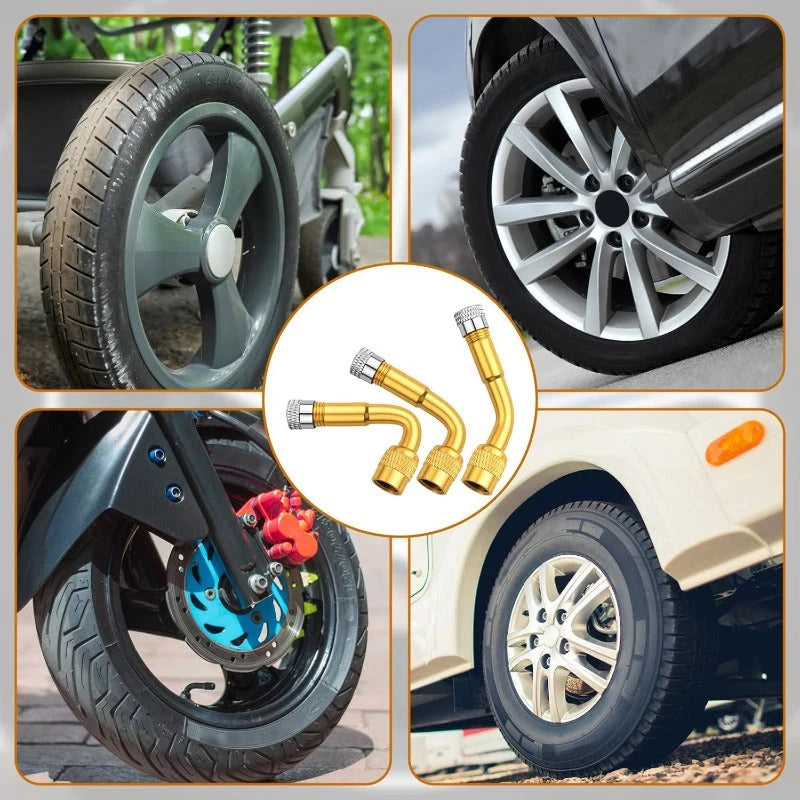 Flexible 3-Angle Tire Valve Extension Set