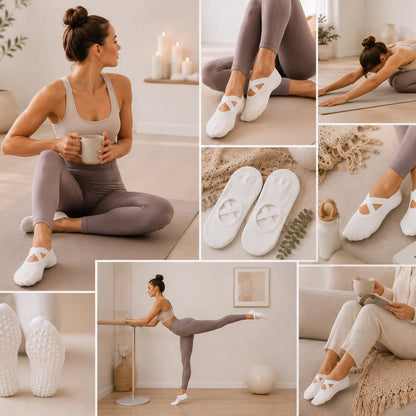 Pilates Socks with Non-Slip Grips – Set of 3