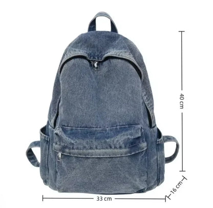 CanvasCruze™ Vintage Denim Backpack with Large Capacity