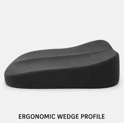 Car seat cushion with wedge shape and memory foam