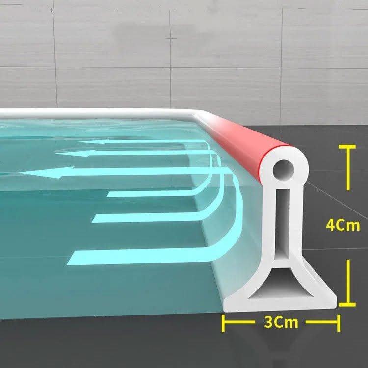 Flexible shower barrier against water leakage